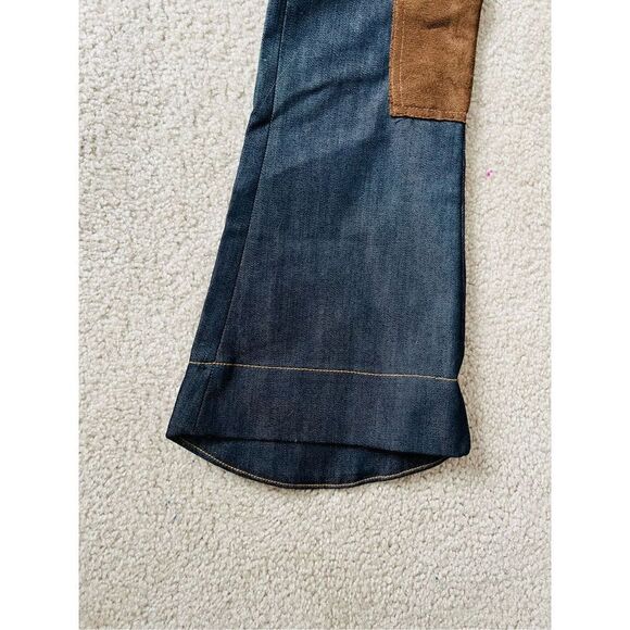 L’Exposition Dark Denim low riseJeans bootcut flare patches Equstrian sz 24 - Picture 3 of 13